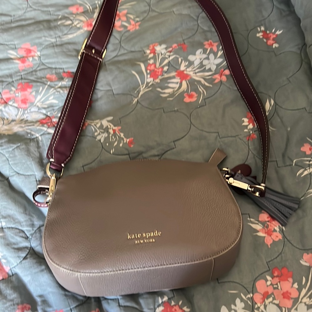 Pretty grey and eggplant Kate Spade purse